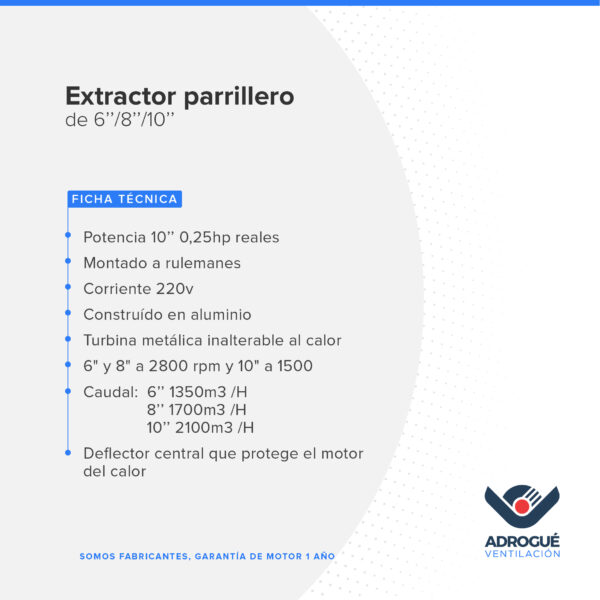 Extractor Parrillero de 8" - Image 5