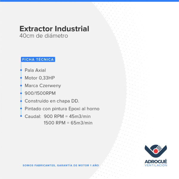 Extractor Axial de 400 mm 220v - Image 4